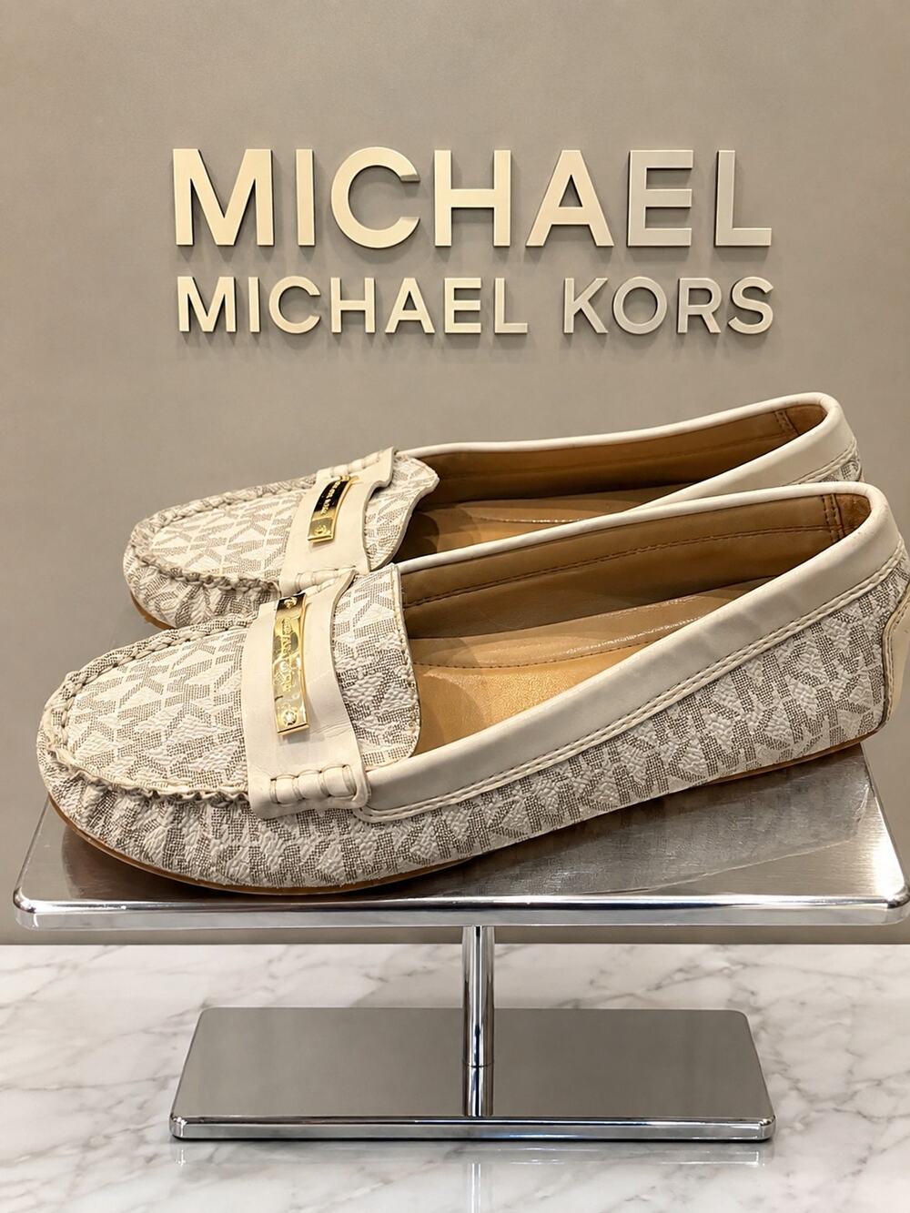 Michael Kors Fulton Signature PVC Moccasin Loafers Vanilla Women’s 5.5M